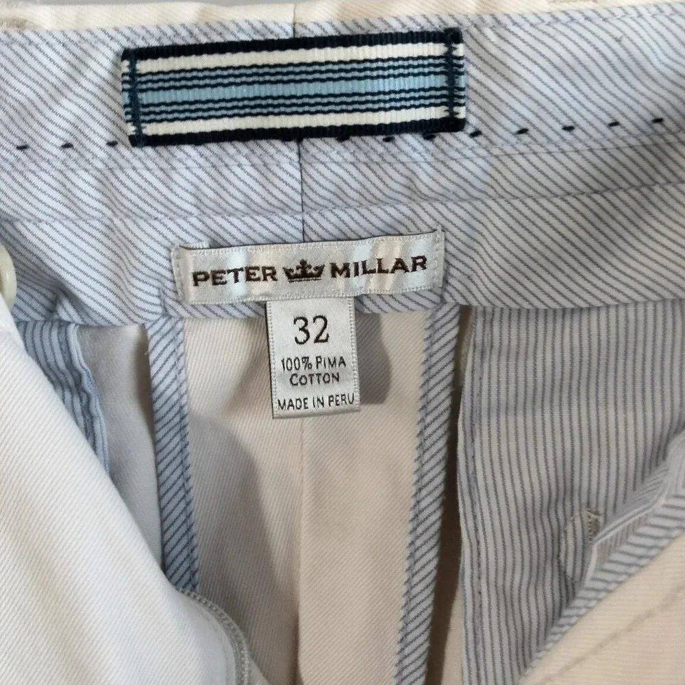 Peter Millar Men's Shorts Size 32 Ivory with BU University Logo